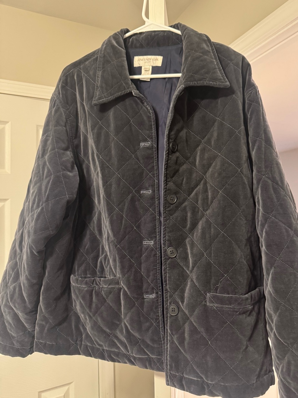 Jones New York Quilted Velvet Puffer Jacket